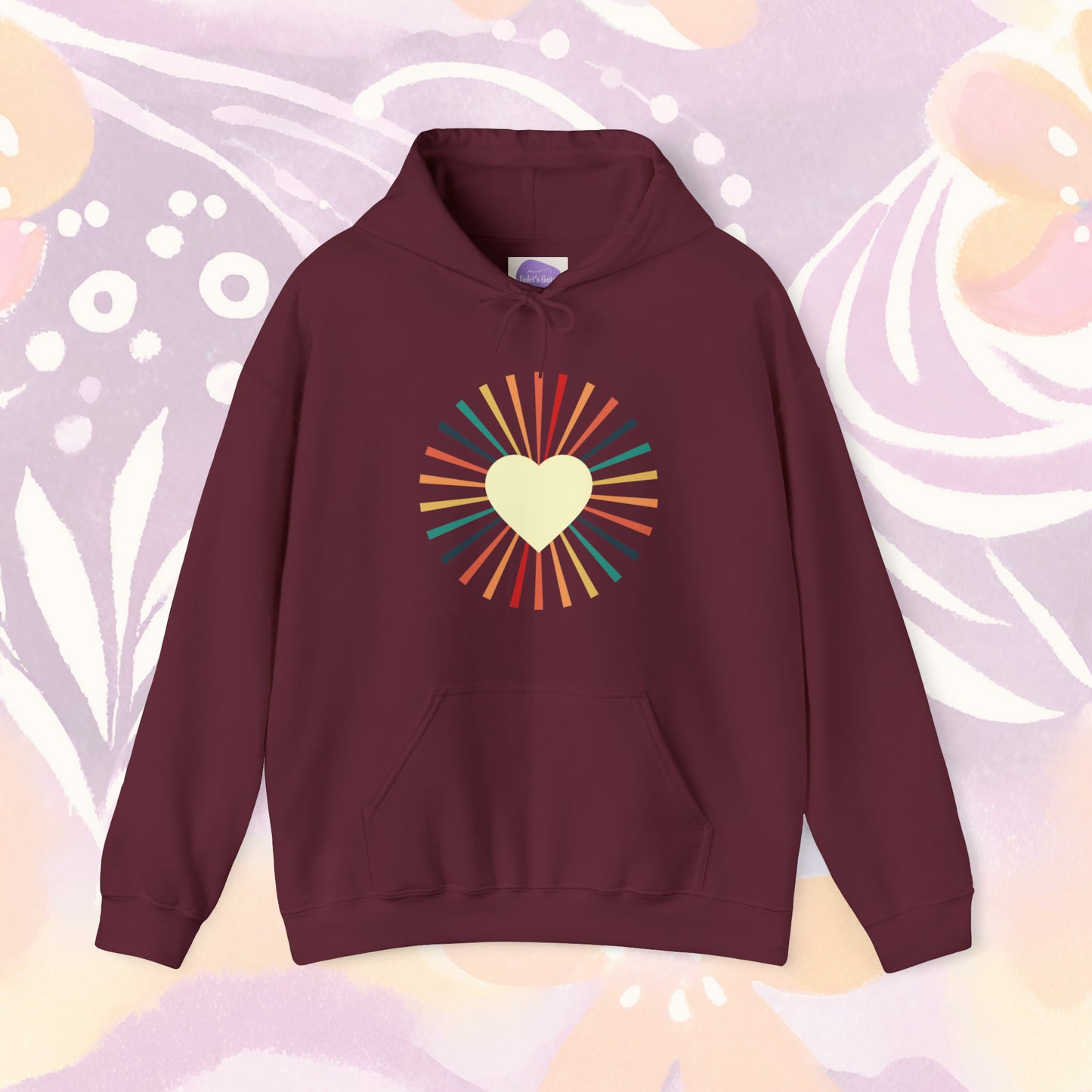 Eternal Warmth: 'Heart of the Sun' Retro Hoodie