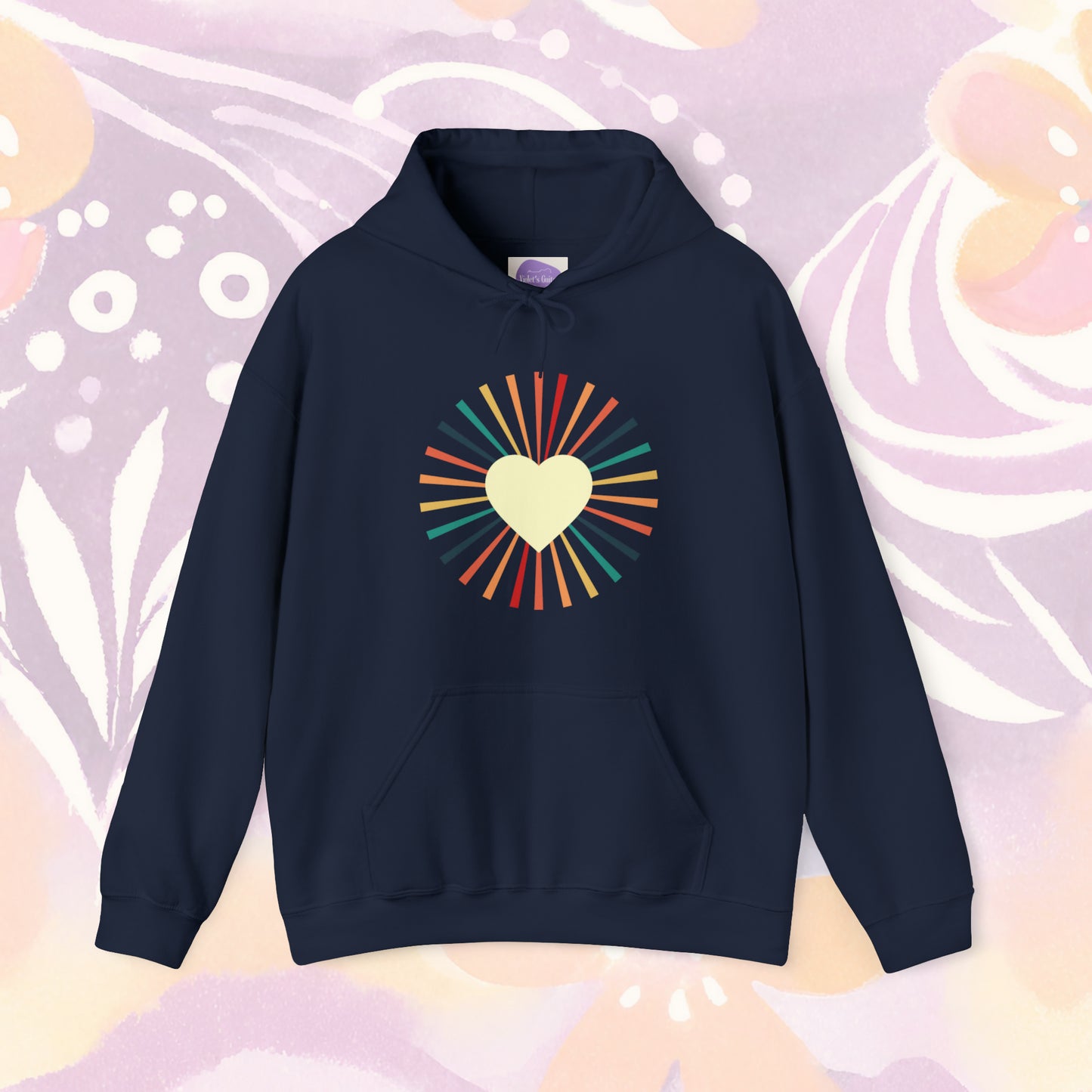 Eternal Warmth: 'Heart of the Sun' Retro Hoodie