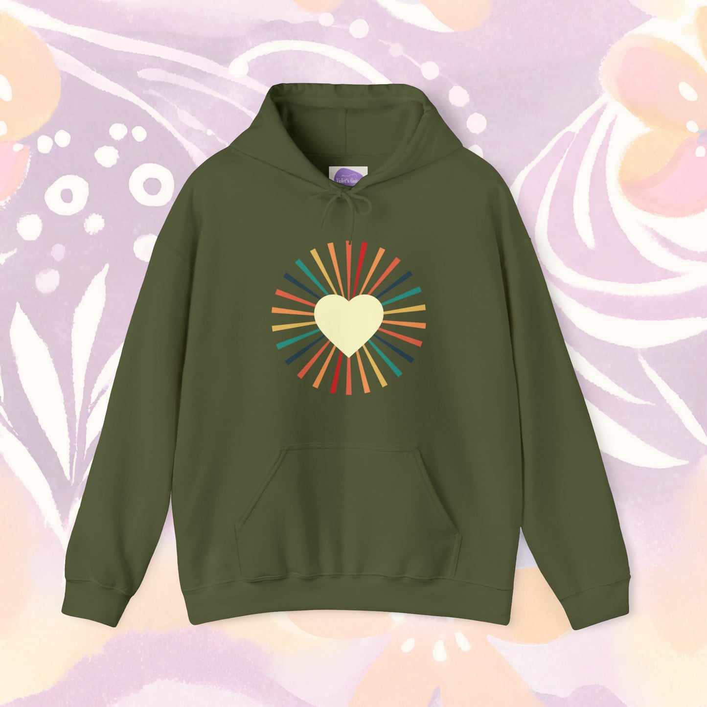 Eternal Warmth: 'Heart of the Sun' Retro Hoodie