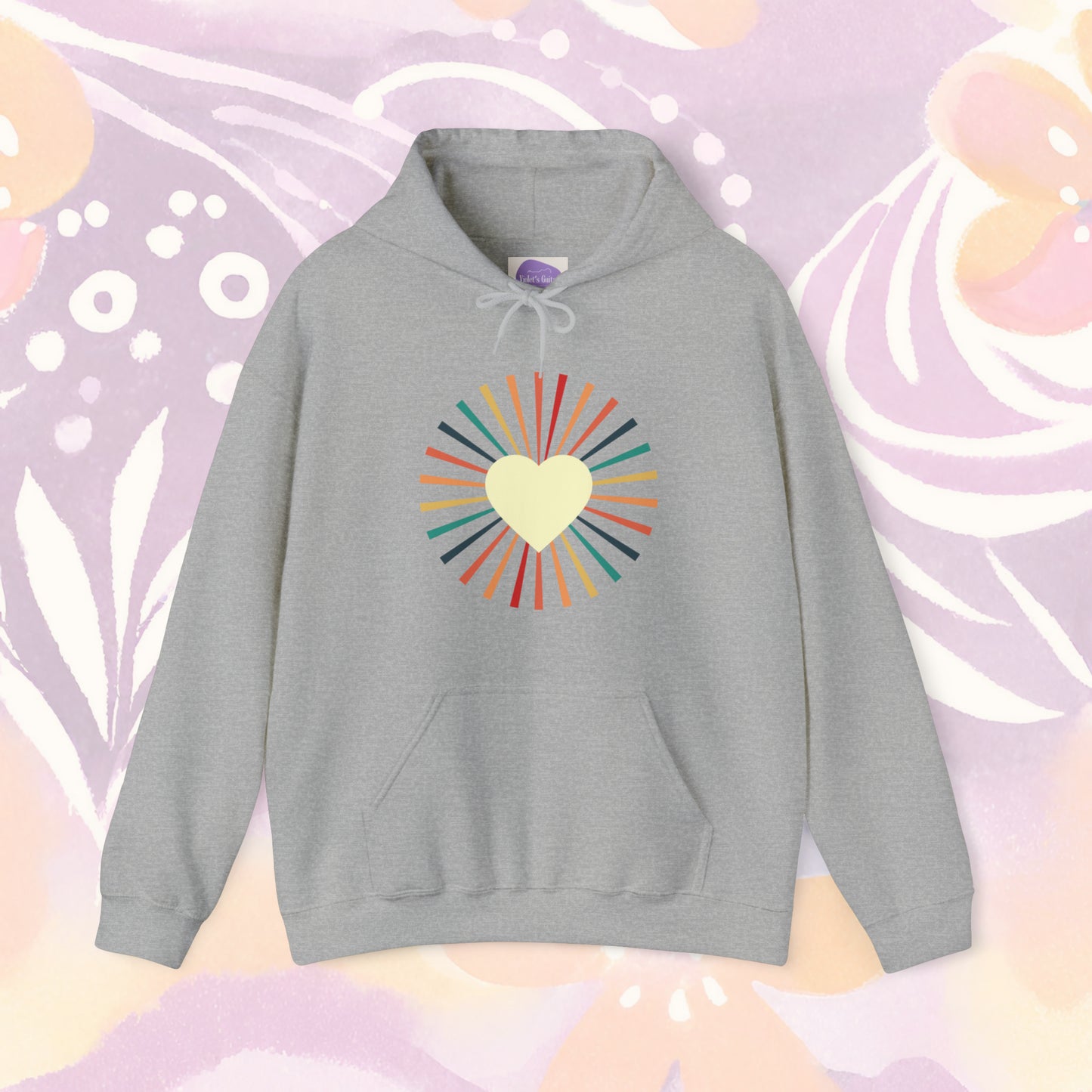 Eternal Warmth: 'Heart of the Sun' Retro Hoodie