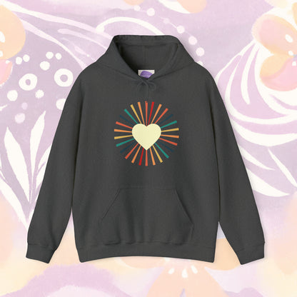 Eternal Warmth: 'Heart of the Sun' Retro Hoodie