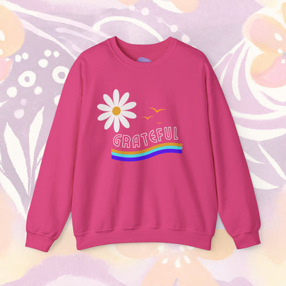 Radiate Gratitude: Retro 'Grateful' Statement Sweatshirt