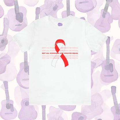 Unveiling Strength: 'Not All Warriors Are Created Equal' Aplastic Anemia Ribbon Tee