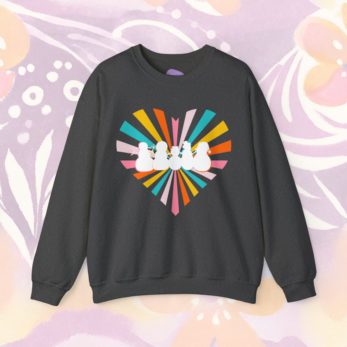 Winter Cheer: 'Retro Snowmies' Radiant Sweatshirt