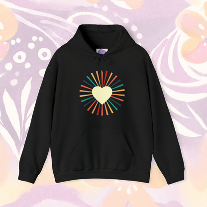 Eternal Warmth: 'Heart of the Sun' Retro Hoodie