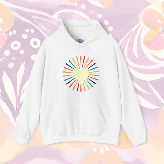 Eternal Warmth: 'Heart of the Sun' Retro Hoodie