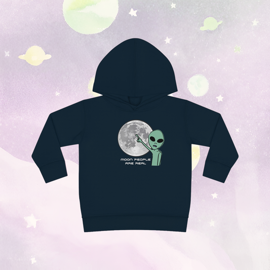 Cosmic Cuteness: 'Moon People Are Real' Toddler Hoodie