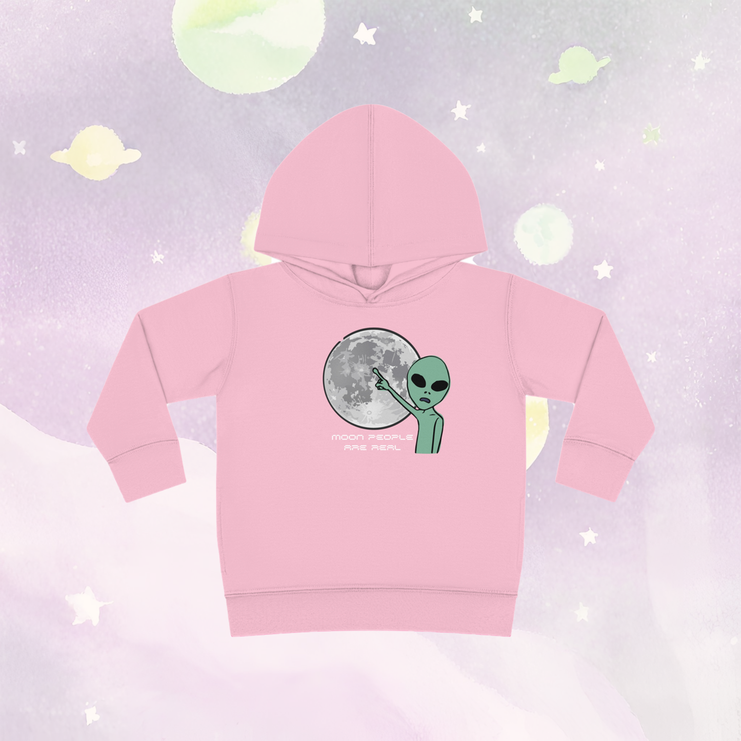 Cosmic Cuteness: 'Moon People Are Real' Toddler Hoodie